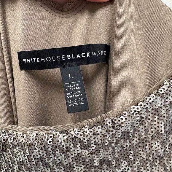 WHBM Sequin Dress, Shift, Silver Sparkle Tank Dress, Holidays, Cocktail, Size L - Picture 2 of 9